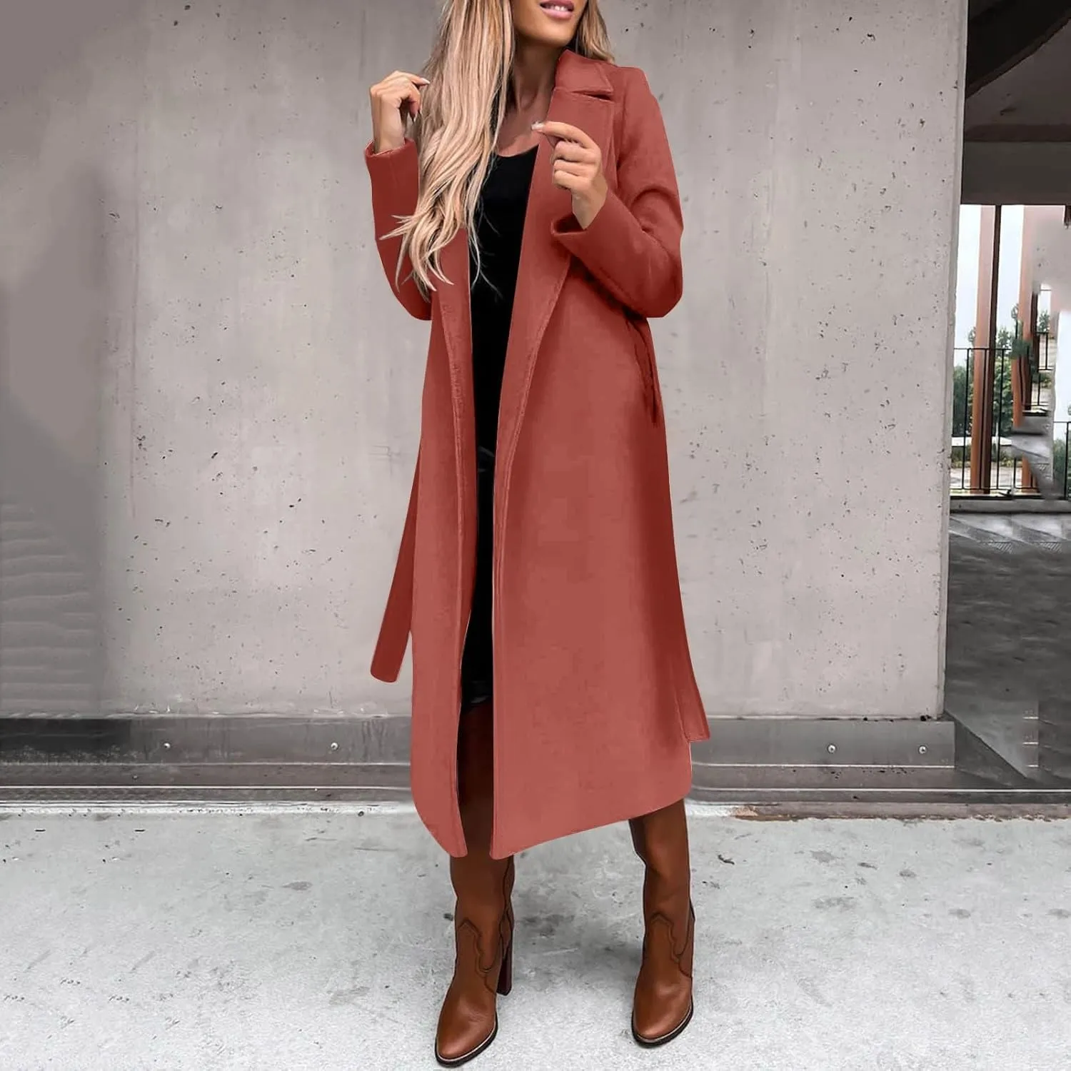 Womens Trench Coat Waterproow Jacket Loose Fitting Warm Winter Outwear Fashion Lapel Rain Trench Coat Women with