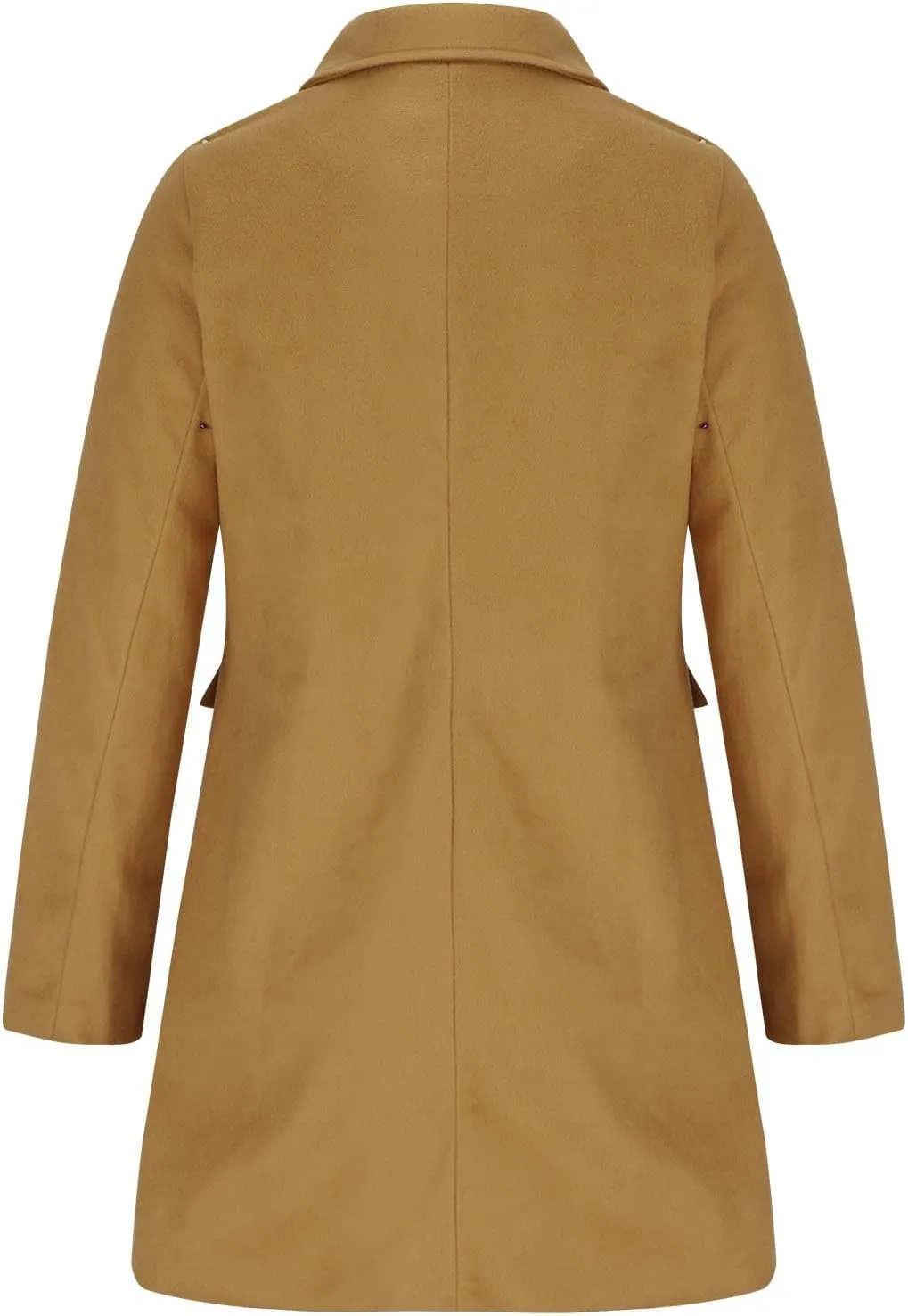 Womens Trench Coats 2024 Notch Lapel Mid-Long Open Front Pea Coat Wool Blend Warm Winter Jackets With Pockets