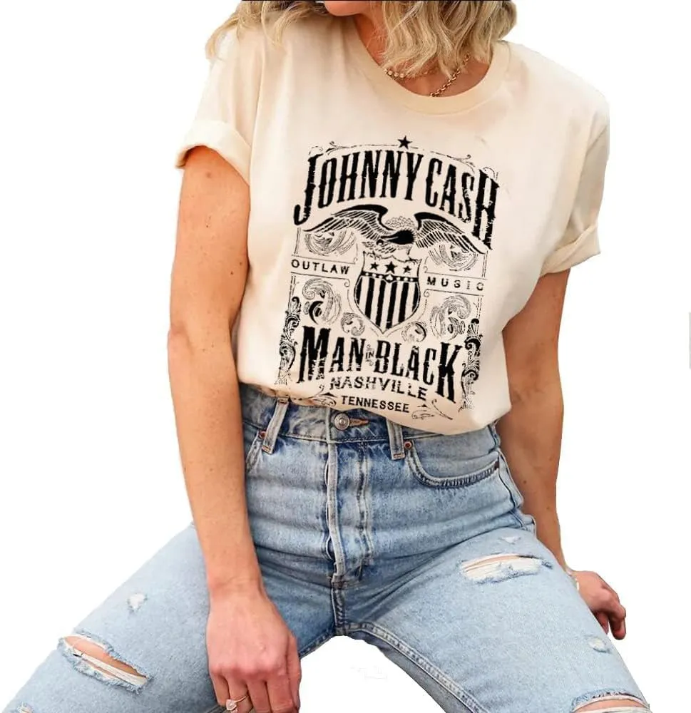Women's Vintage Country Music Shirt Western Howdy Cowgirl Graphic Summer Music Party Tee