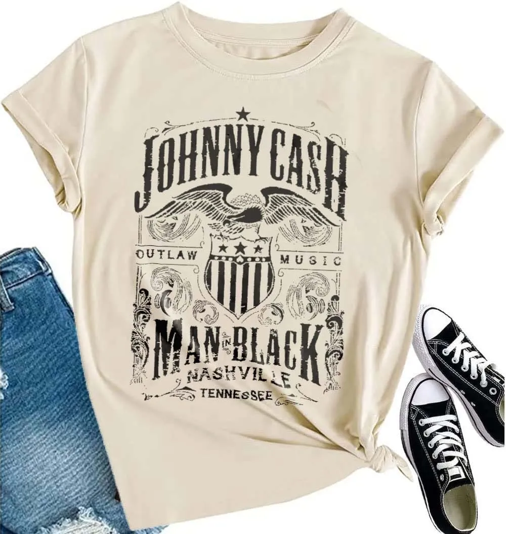 Women's Vintage Country Music Shirt Western Howdy Cowgirl Graphic Summer Music Party Tee