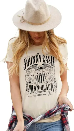 Women's Vintage Country Music Shirt Western Howdy Cowgirl Graphic Summer Music Party Tee