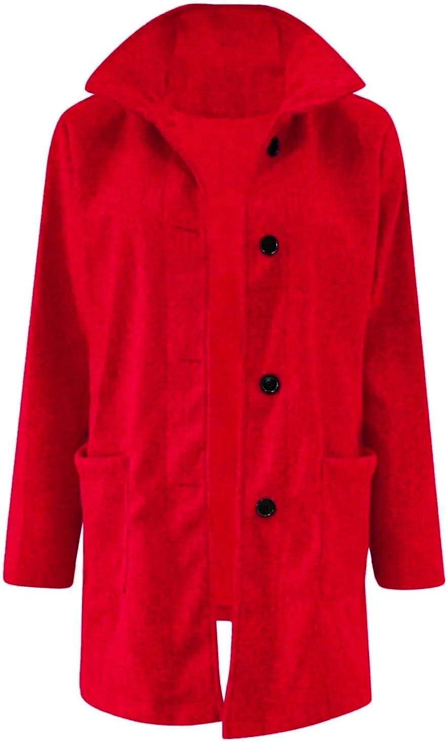 Womens Winter Long Pea Coats Wool Blend Peacoat Thicken Blazer Stand Collar Single Breasted Wool Coats 2024