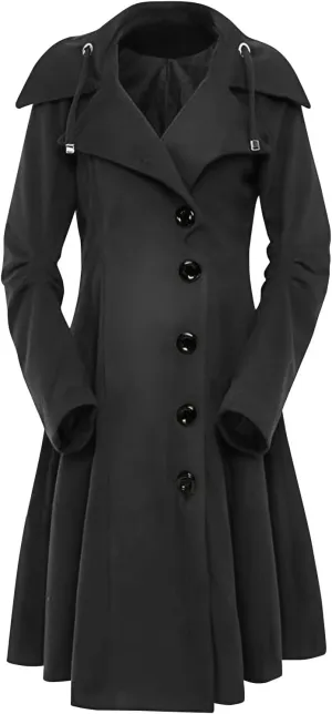 Women's Wool & Pea Coats Breasted Pea Coat for Women 2024 Trench Long Parkas
