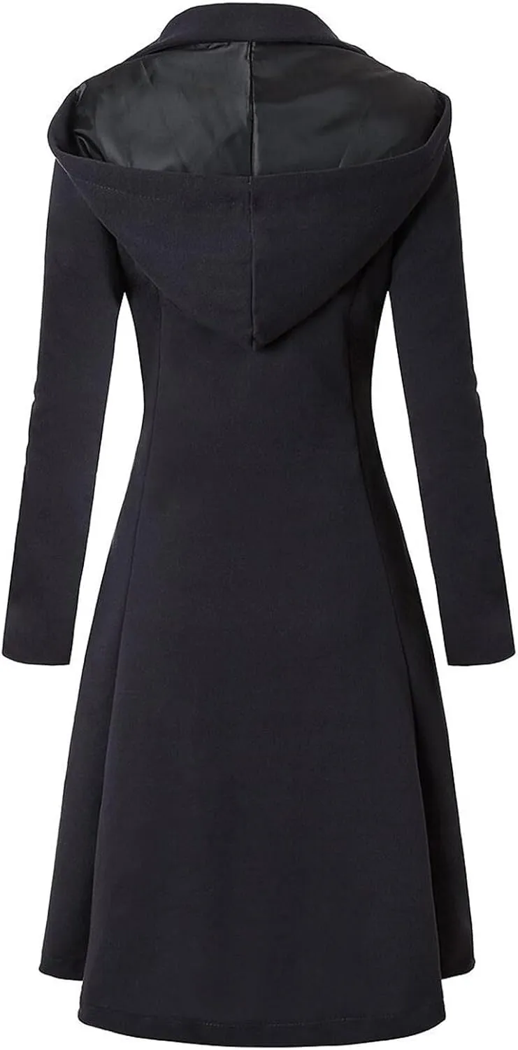 Women's Wool & Pea Coats Breasted Pea Coat for Women 2024 Trench Long Parkas