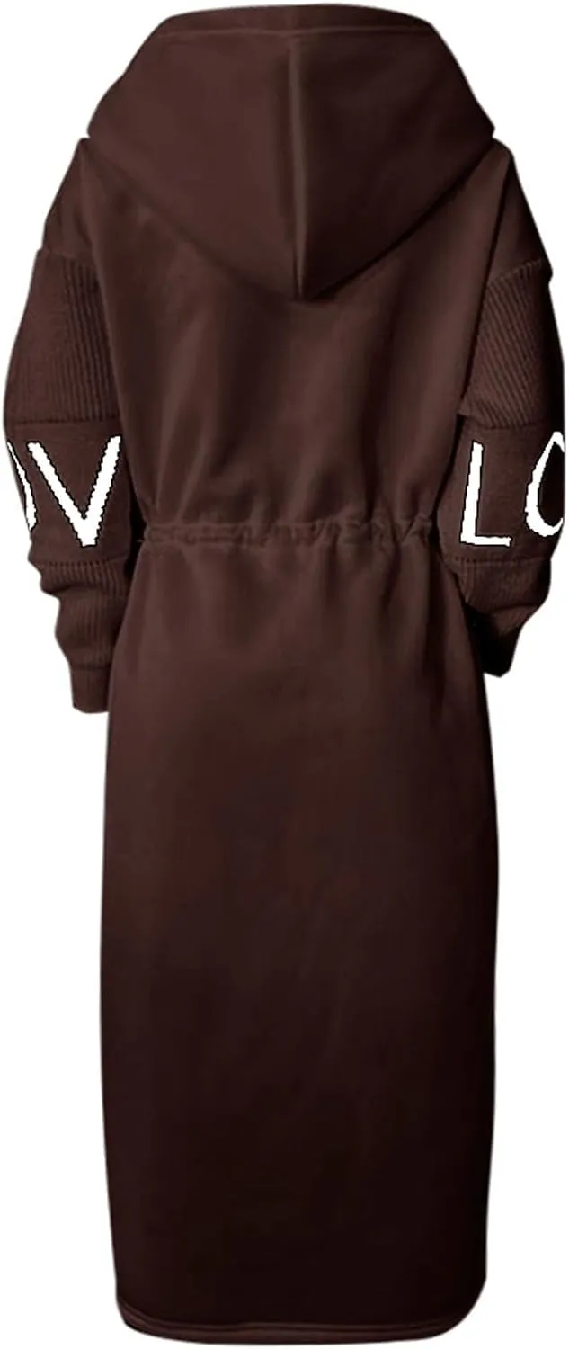 Womens Wool Blend Pea Coat Fashion Winter Dressy Overcoat Zipped Trench Jackets with Hood