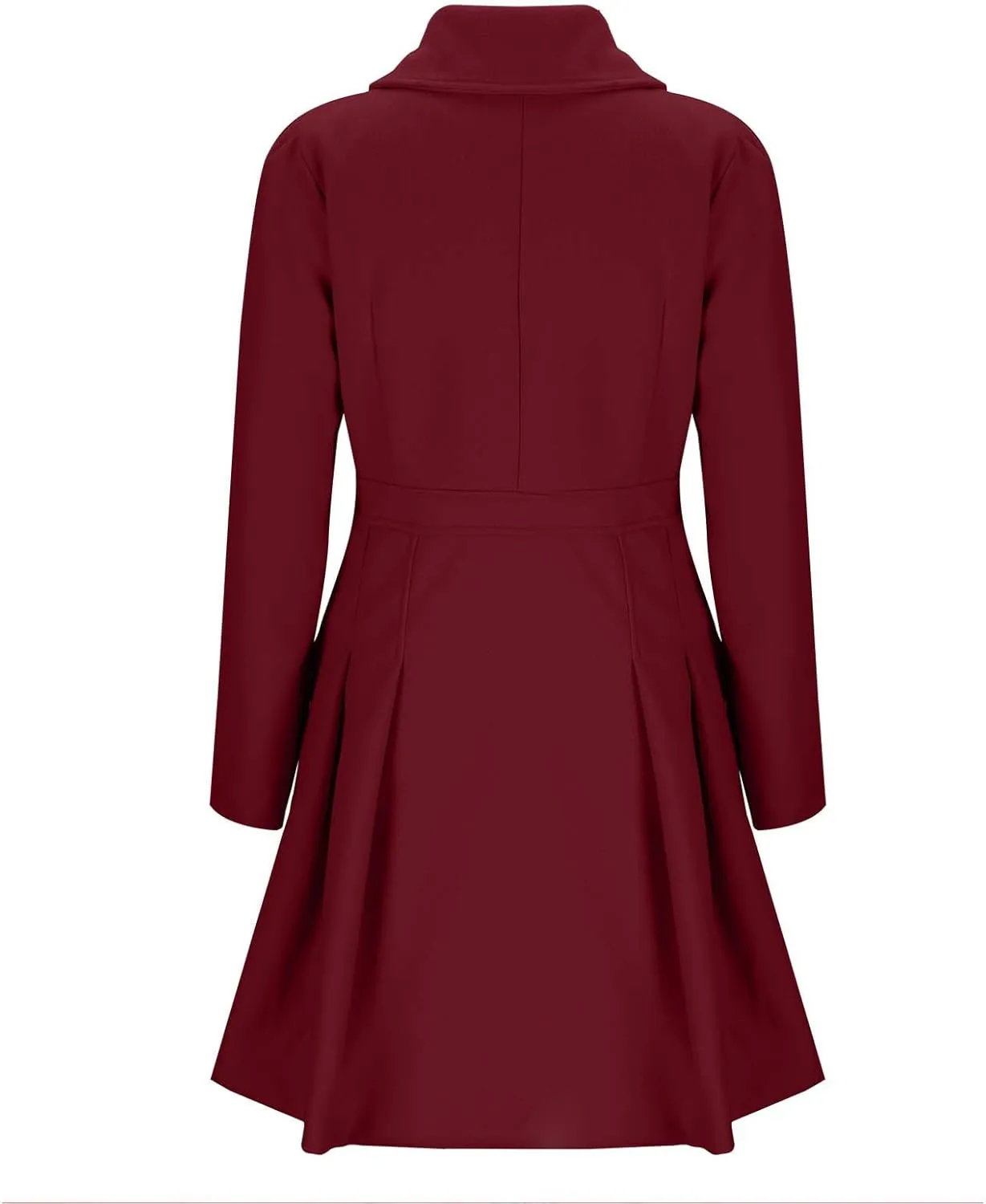 Women's Wool Coats Double Breasted Casual Notched Lapel Pea Coats Oversized Soft Warm Winter Trench Coat Outwear
