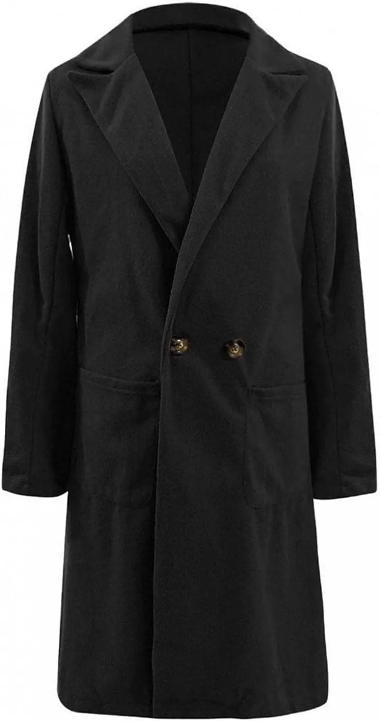 Women's Wool Coats Fashion Autumn And Winter Long-Sleeved Lapel Tweed Coat Windbreaker Jacket, M-3XL