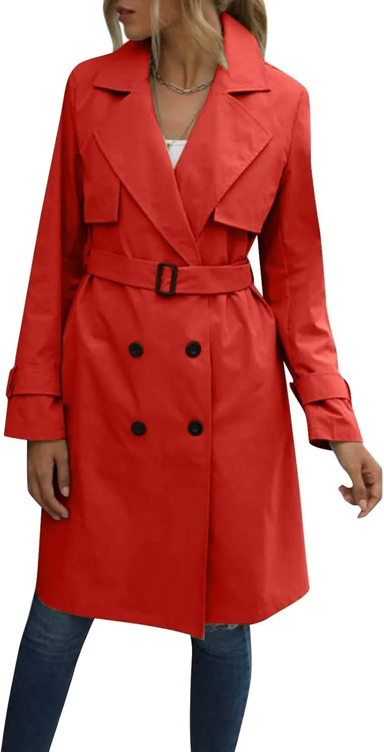 Women's Wool Coats Fashion Autumn And Winter Long-Sleeved Lapel Tweed Coat Windbreaker Jacket, M-3XL