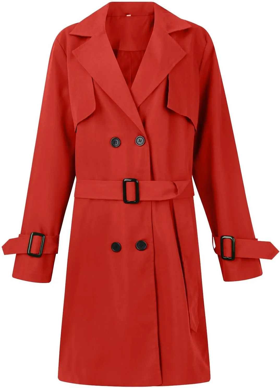 Women's Wool Coats Fashion Autumn And Winter Long-Sleeved Lapel Tweed Coat Windbreaker Jacket, M-3XL