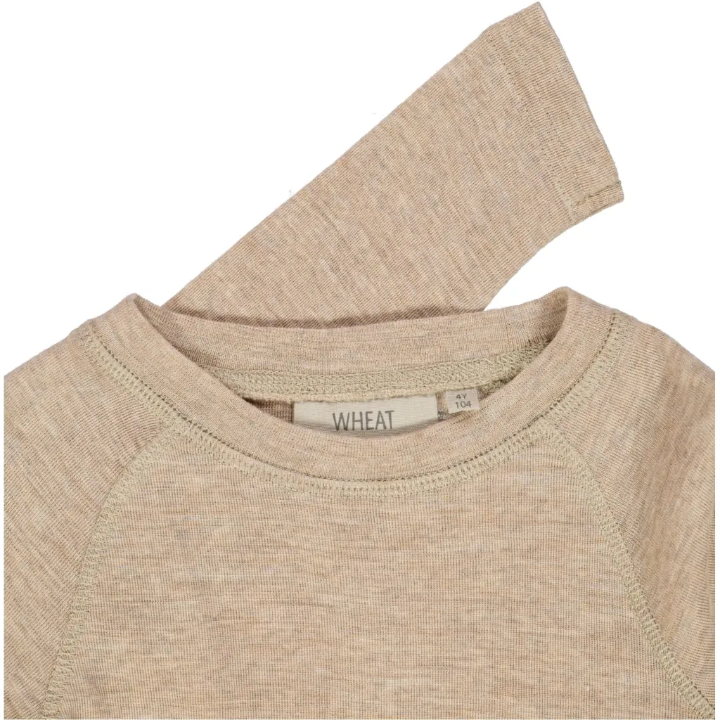 Wool T-Shirt LS - khaki melange