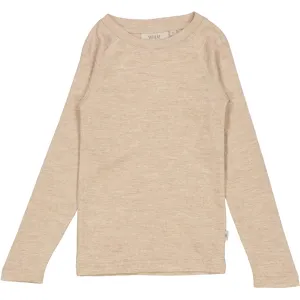 Wool T-Shirt LS - khaki melange