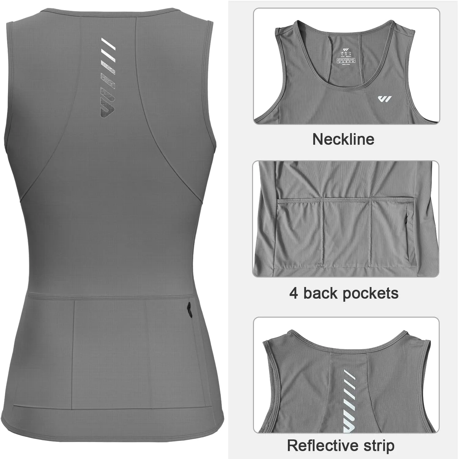 Wulibike Sleeveless Cycling Jersey Women Running Shirts Vest bike top Summer Biking tank Basic Top With Pockets
