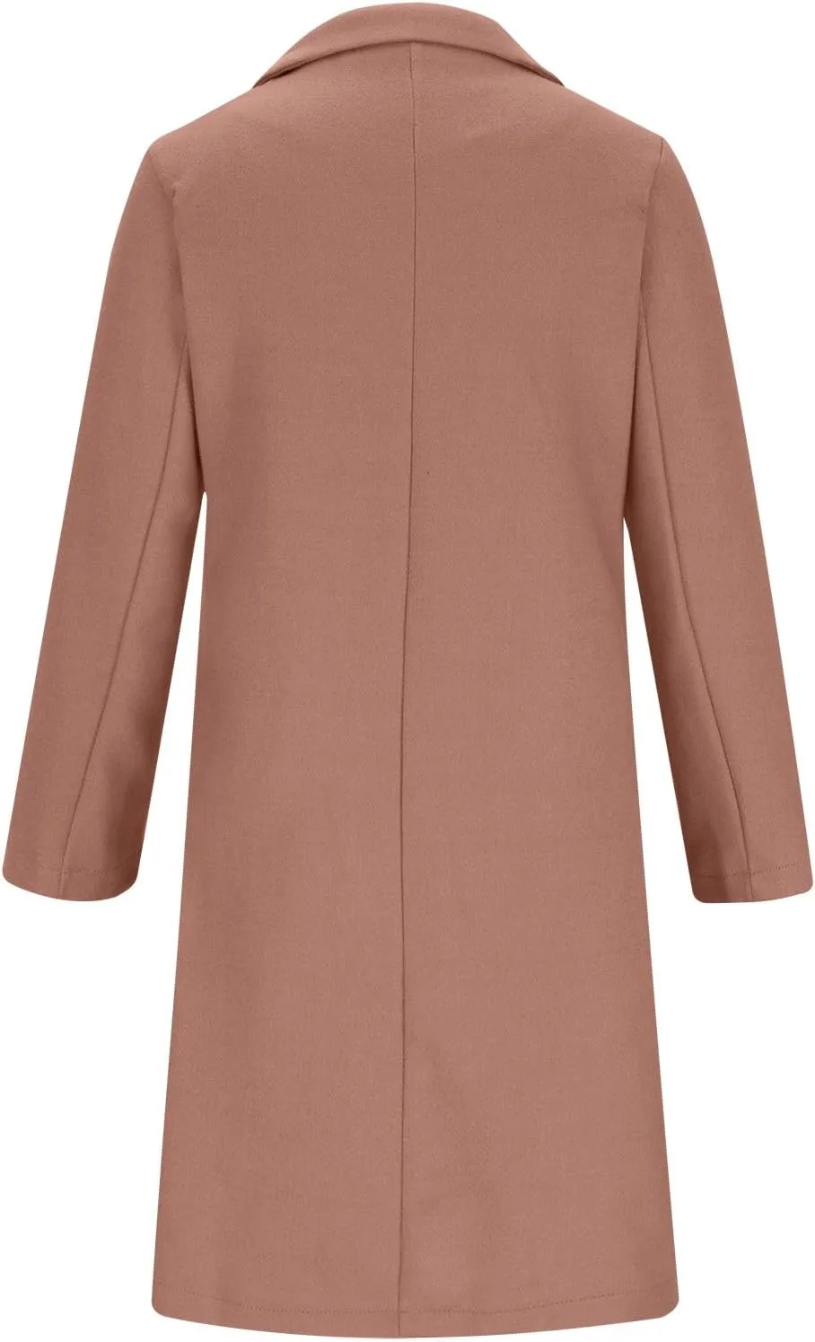 YRAETENM Trench Coat Women Double Breasted Winter Wool Blend Coats Casual Notch Lapel Midi Long Warm Pea Coat Long Jackets
