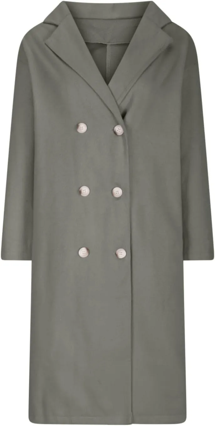 YRAETENM Winter Trench Coat Women Classic Double Breasted Wool Pea Coat Fashion Elegant Notched Lapel Warm Overcoat Jacket