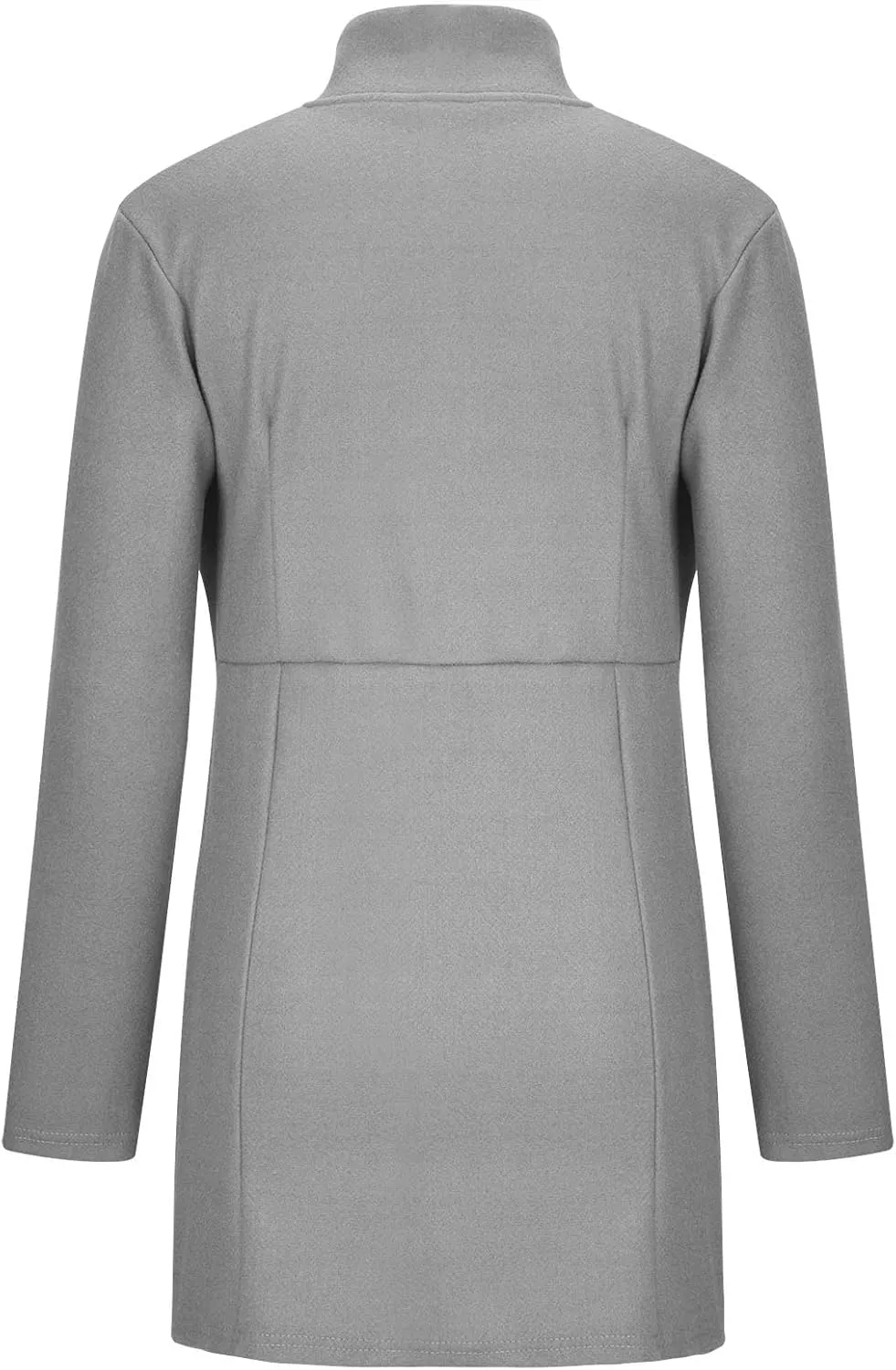 YRAETENM Women Winter Wool Jacket Fall Tailored Open Front Blazer Pea Coat Work Office Woolen Mid Long Cardigan Trench Coat