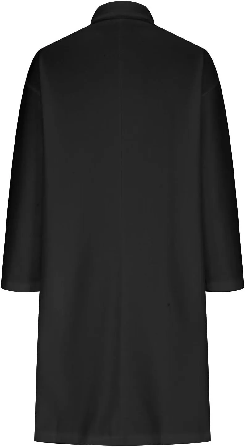 YRAETENM Women's Winter Double Breasted Wool Coat Casual Notch Lapel Midi Long Trench Coat Soft Warm Overcoat with Pockets
