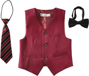 YuanLu Kids Suits for Boys Tuxedo Wedding Ring Bearer Outfit Boy Toddler Suit Formal Vest Set