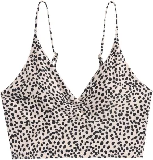 ZAFUL Women's V Neck Tankini Top Ribbed Adjustable Spaghetti Straps Bikini Top Bathing Suit Swim Tops