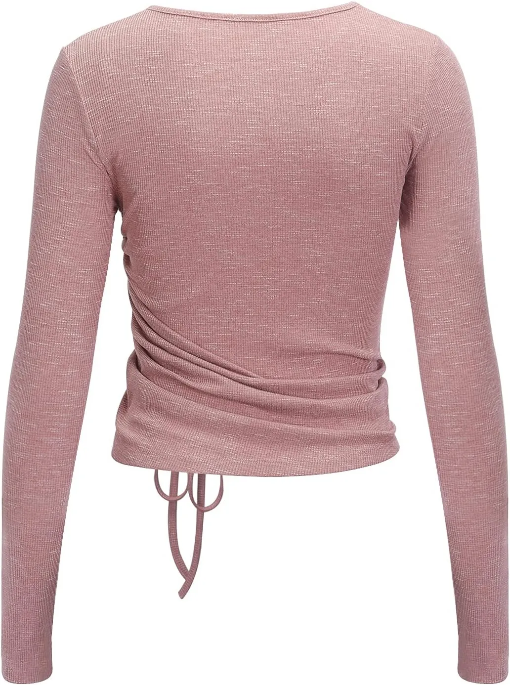 Zengjo Womens Long/Short Sleeve Workout Tops Ruched Side Yoga Atheltic Shirt Slim Fitted