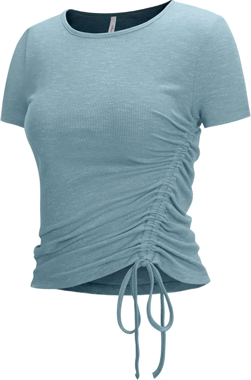 Zengjo Womens Long/Short Sleeve Workout Tops Ruched Side Yoga Atheltic Shirt Slim Fitted